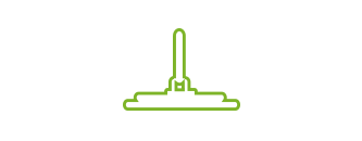 Green icon showing the rinsing & drying benefits of the Scotch-Brite™ Single Spin mop
