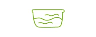 Green icon showing the anti-splash bucket design of the Scotch-Brite™ Single Spin mop
