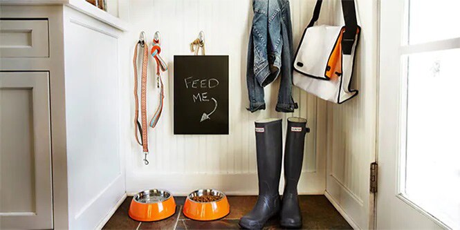 Clean and well-organized hallway
