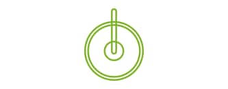 Green icon showing the benefits of using the Scotch-Brite™ Single Spin mop to clean large areas
