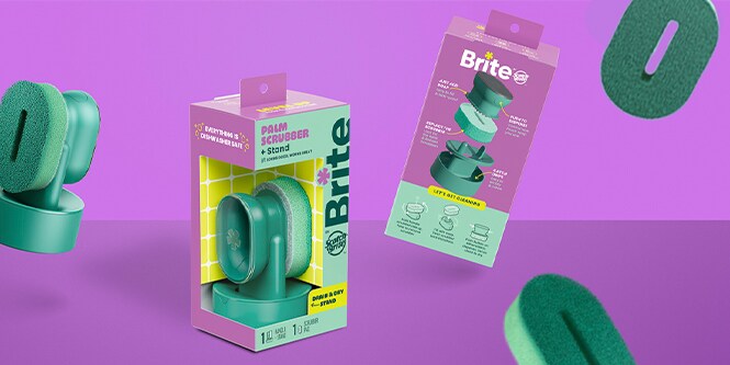 Brite by Scotch-Brite™ Palm Scrubber with Drain & Dry Stand
